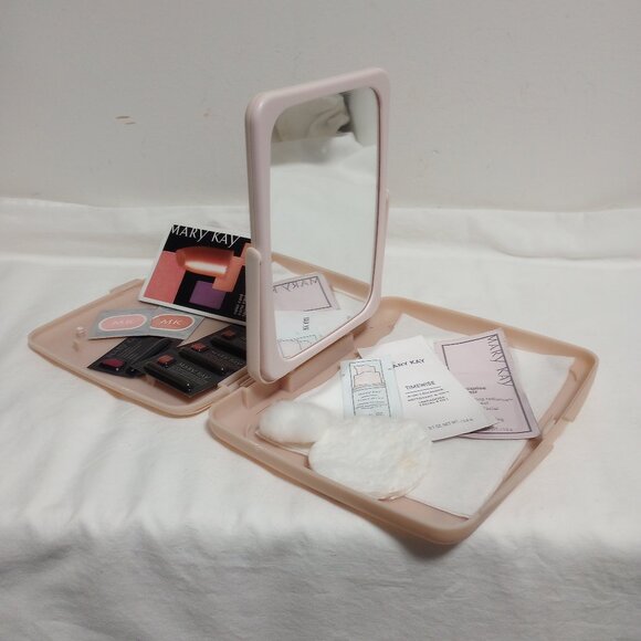 Mary Kay Pink Face Case Travel Makeup Mirror Two Sided Magnified & Regular - Picture 1 of 6